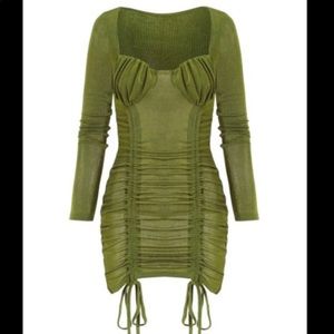 Cinched Ruched Bodycon Dress